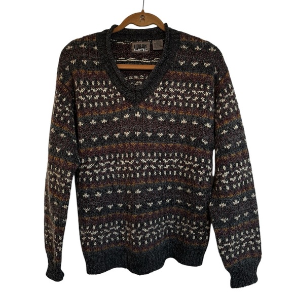 Urban Life Women’s Medium Wool Blend Sweater Multicoloured V-neck Preppy - Picture 1 of 9